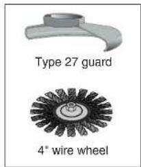 Type 27 guard 4° wire wheel