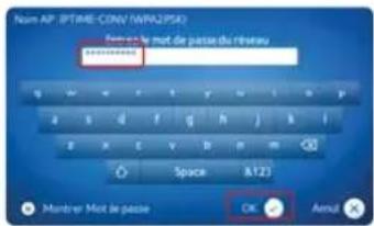Nom AP: IP/TIME-CON/MPA2PSR Passer de mot de passe du réseau 6000000000 Space &123 Montrer: Mot de passe OK Anot