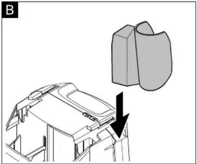 Technical diagram showing a mechanical component with an arrow pointing to a 3D model (no text or symbols present)