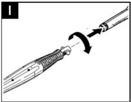 Diagram of a mechanical tool or tool with a curved arrow indicating rotation or movement (no text or symbols present)