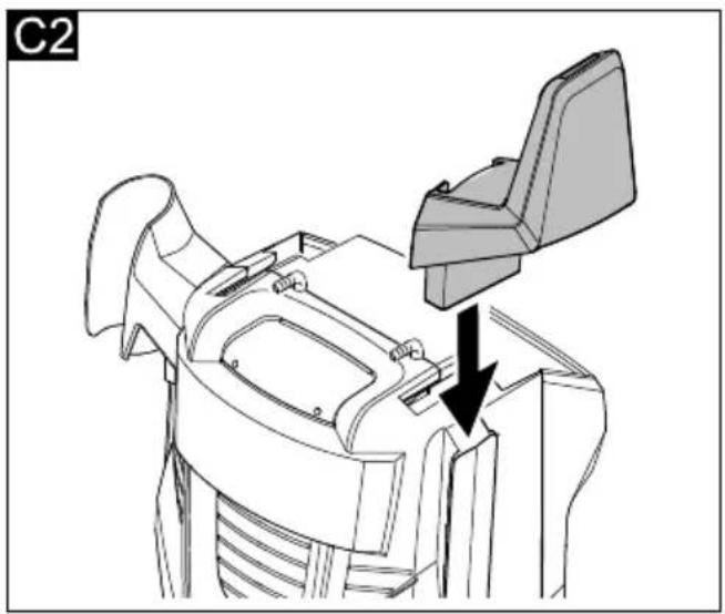 Technical diagram of a mechanical component with an arrow indicating a process or assembly (no text or symbols present)