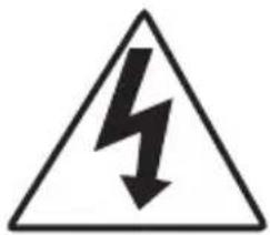 Warning sign depicting a lightning bolt symbol in a triangular hazard triangle