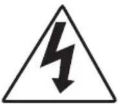 Warning sign depicting a lightning bolt symbol in a triangular hazard triangle