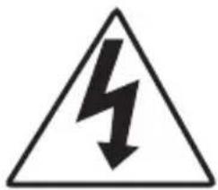 Warning sign depicting a lightning bolt symbol in a triangular warning triangle