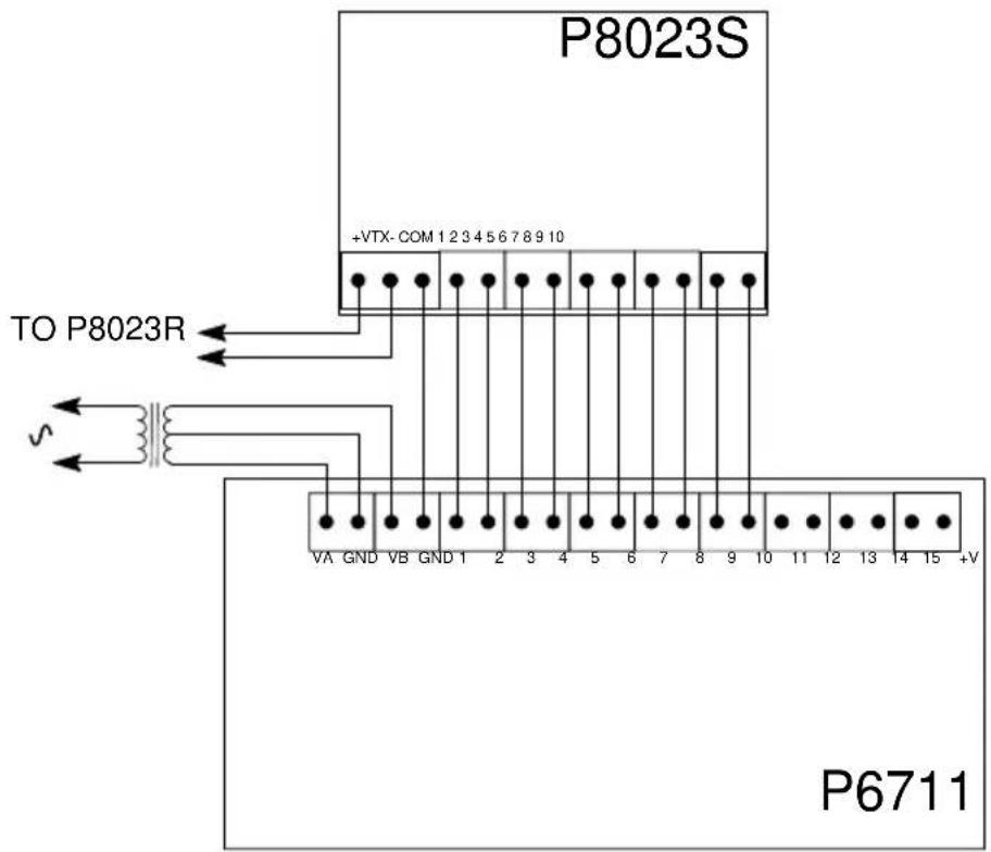 P8023S +VTX- COM 1 2 3 4 5 6 7 8 9 10 TO P8023R VA GND VB GND 1 2 3 4 5 6 7 8 9 10 P6711
