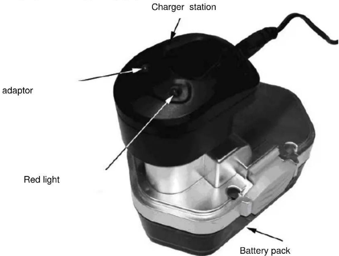 Charger station adaptor Red light Battery pack