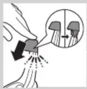 Diagram illustrating a mechanical or electrical process with labeled components and directional arrows, including a magnified inset showing two components.