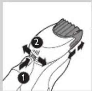 Diagram showing a hand holding a hairpin with labeled parts 1 and 2, indicating a specific anatomical or mechanical component.
