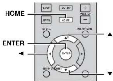 HOME DISPLAY SETUP VOLUME OPTION HOME - 100 NTM POP-UF NTM ENTER ENTER RETURN OVER HENS