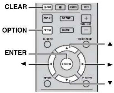 CLEAR OPTION ENTER ENTER RETURN ON SCREEN