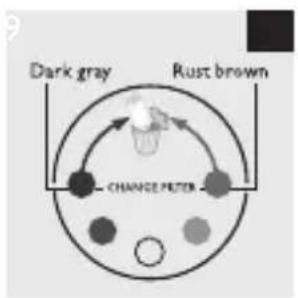 Dark gray Rust brown CHANGE FILTER