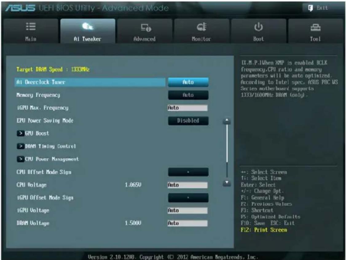 ASUS ESC500 G2 - Ai Tweaker 菜单(Ai Tweaker menu) - 3
