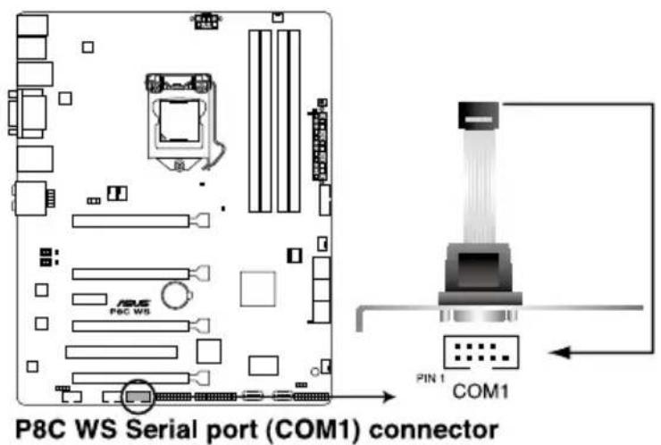 P8C WS Serial port (COM1) connector PIN 1 COM1