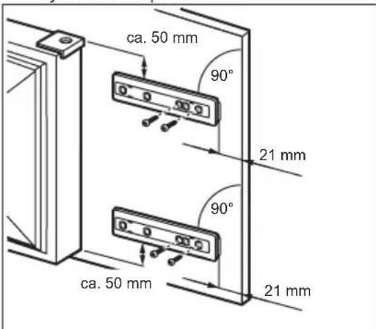 ca. 50 mm 90° 21 mm 90° ca. 50 mm 21 mm