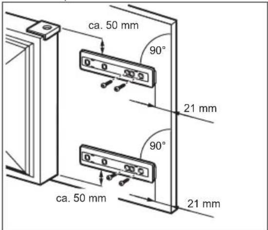 ca. 50 mm 90° 21 mm 90° ca. 50 mm 21 mm