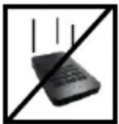 Black wireless router icon with diagonal line crossing (no text or symbols)