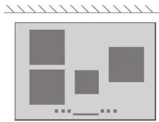 Abstract geometric composition with gray squares and a horizontal line, no text or symbols present