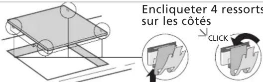 Encliqueter 4 ressorts sur les côtés CLICK