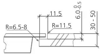 R=6.5-8 11.5 R=11.5 6.0 -0.5 30 - 50
