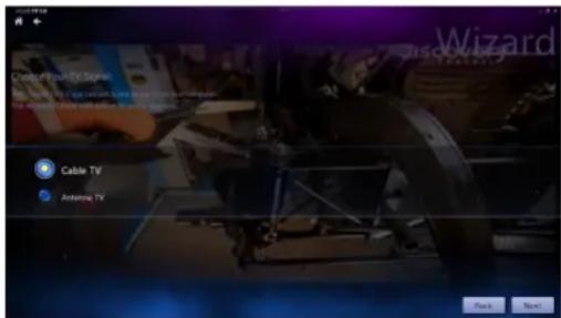 Cable TV Antenna TV Back Next