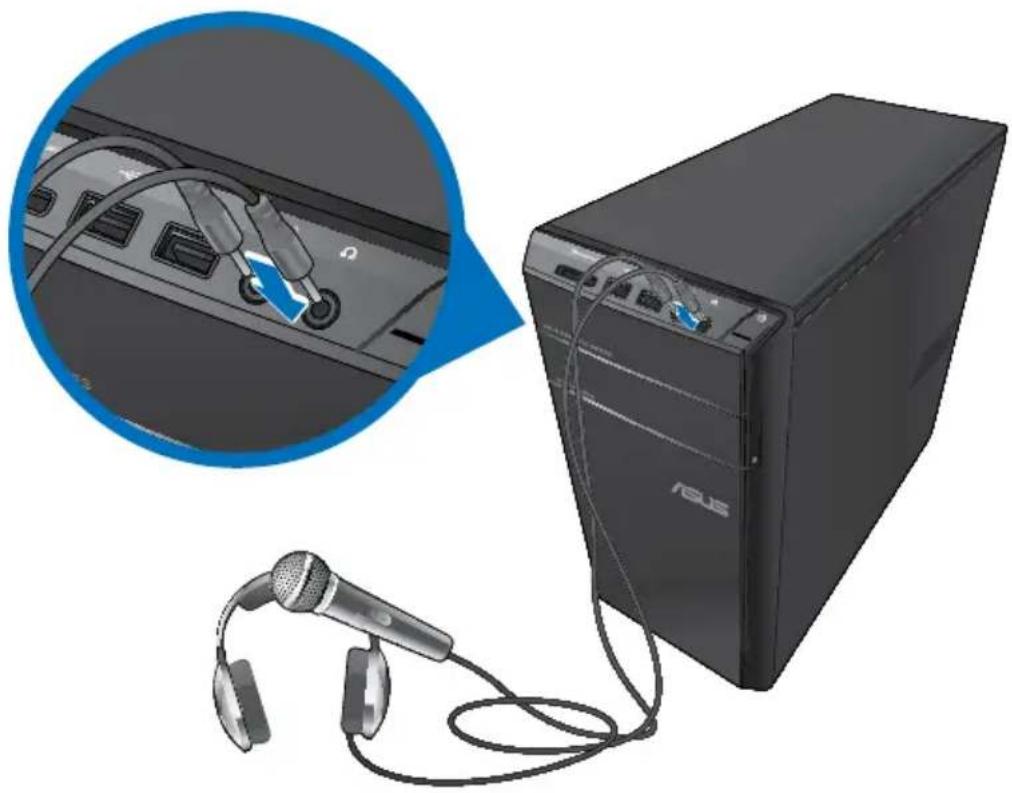 ASUS Essentio CM6340 - Connector un casque audio ou un micro - 1