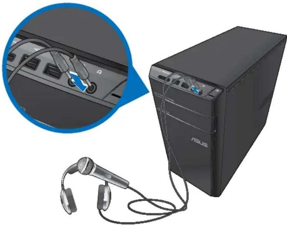 ASUS Essentio CM6340 - Anschluss von Kopfhörern und Mikrofon - 1
