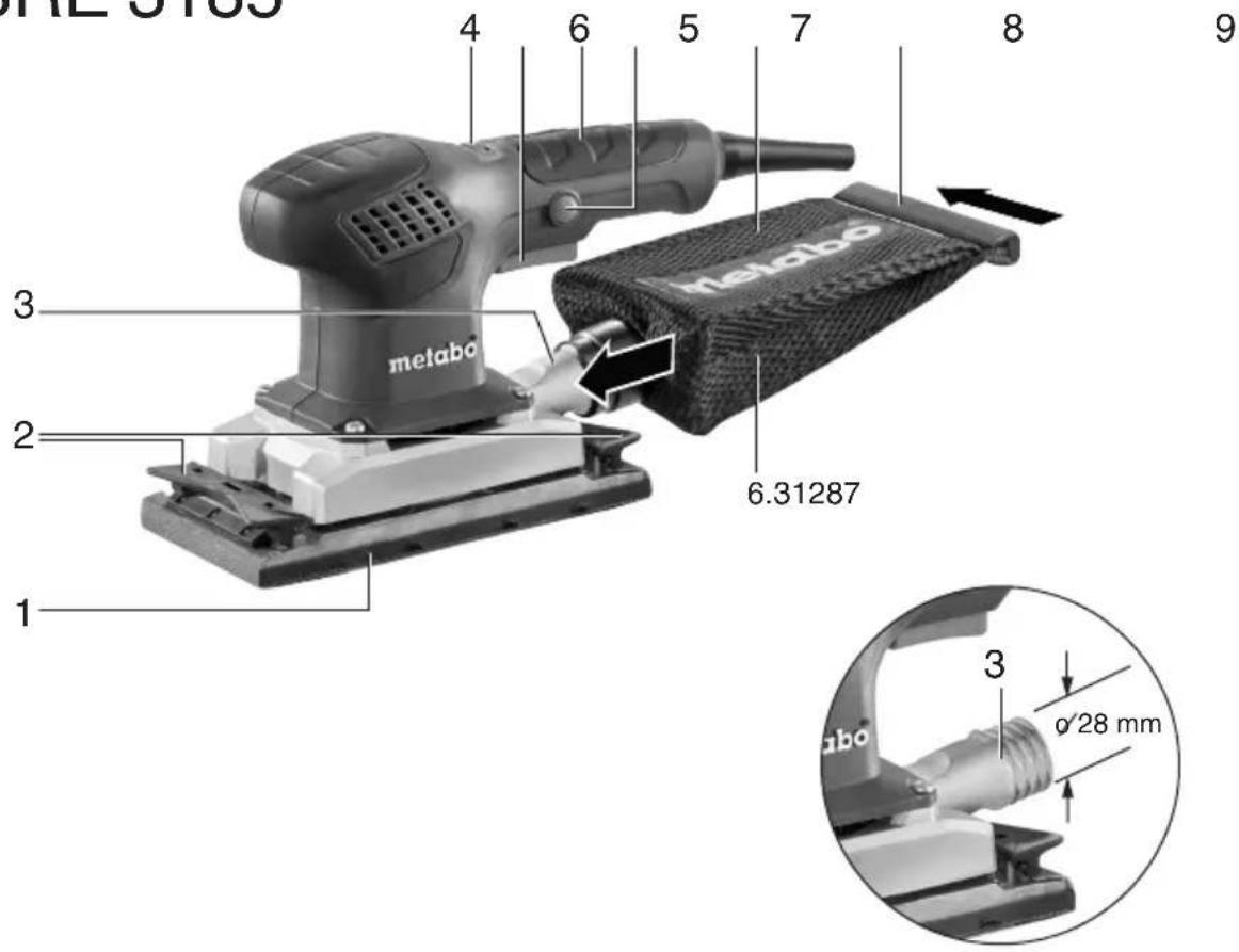 METALOSOER 4 6 5 7 8 9 3 metabo 2 1 6.31287 3 Ø28 mm