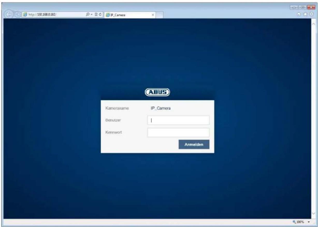 http://192.168.0.182/ IP_Camera ABUS Kameraname IP_Camera Benutzer 1 Kennwort Armelden
