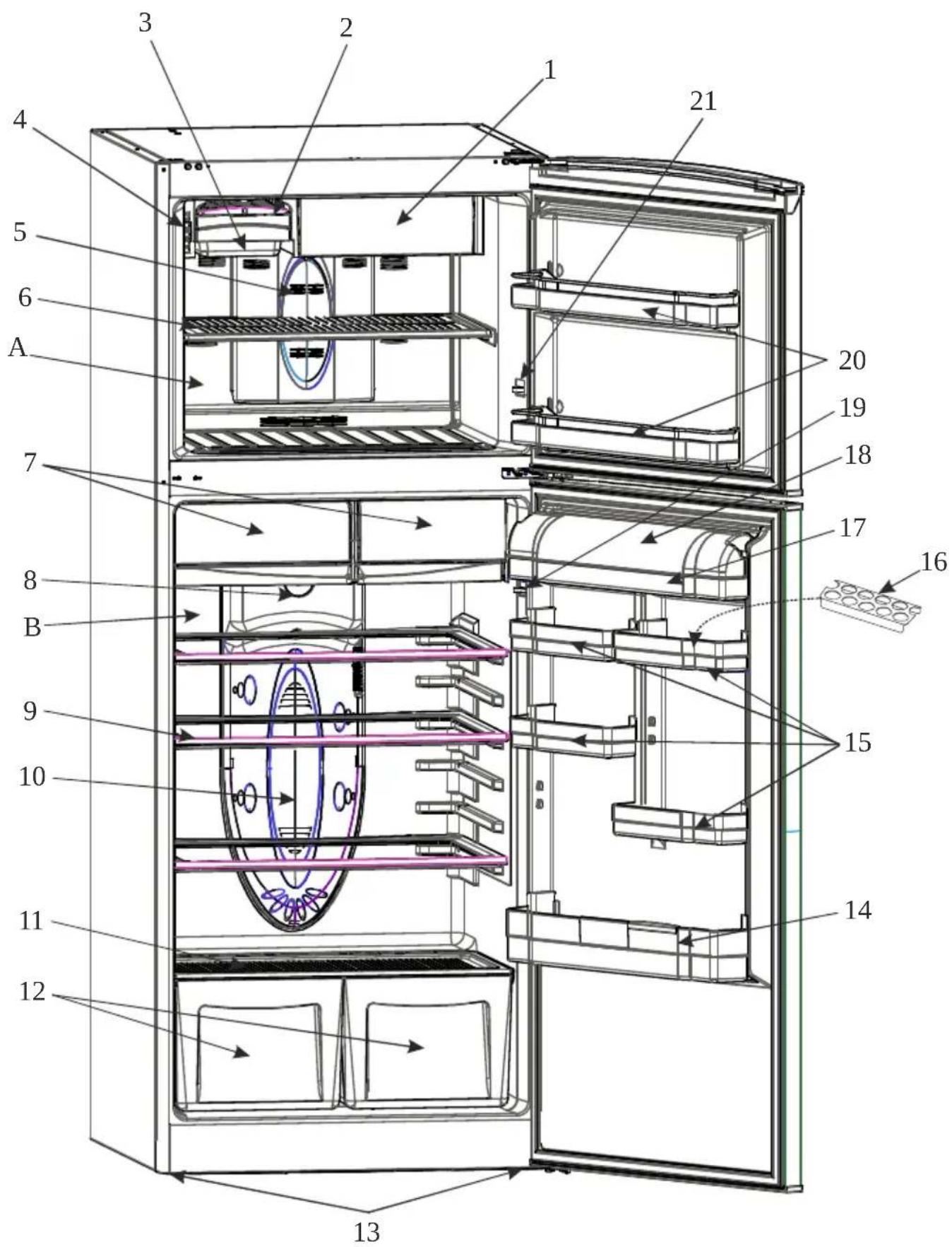 GORENJE NRF7181AW - BÖLÜM- 8. BUZDOLABI PARÇALARI VE BÖLÜMLERİ - 1