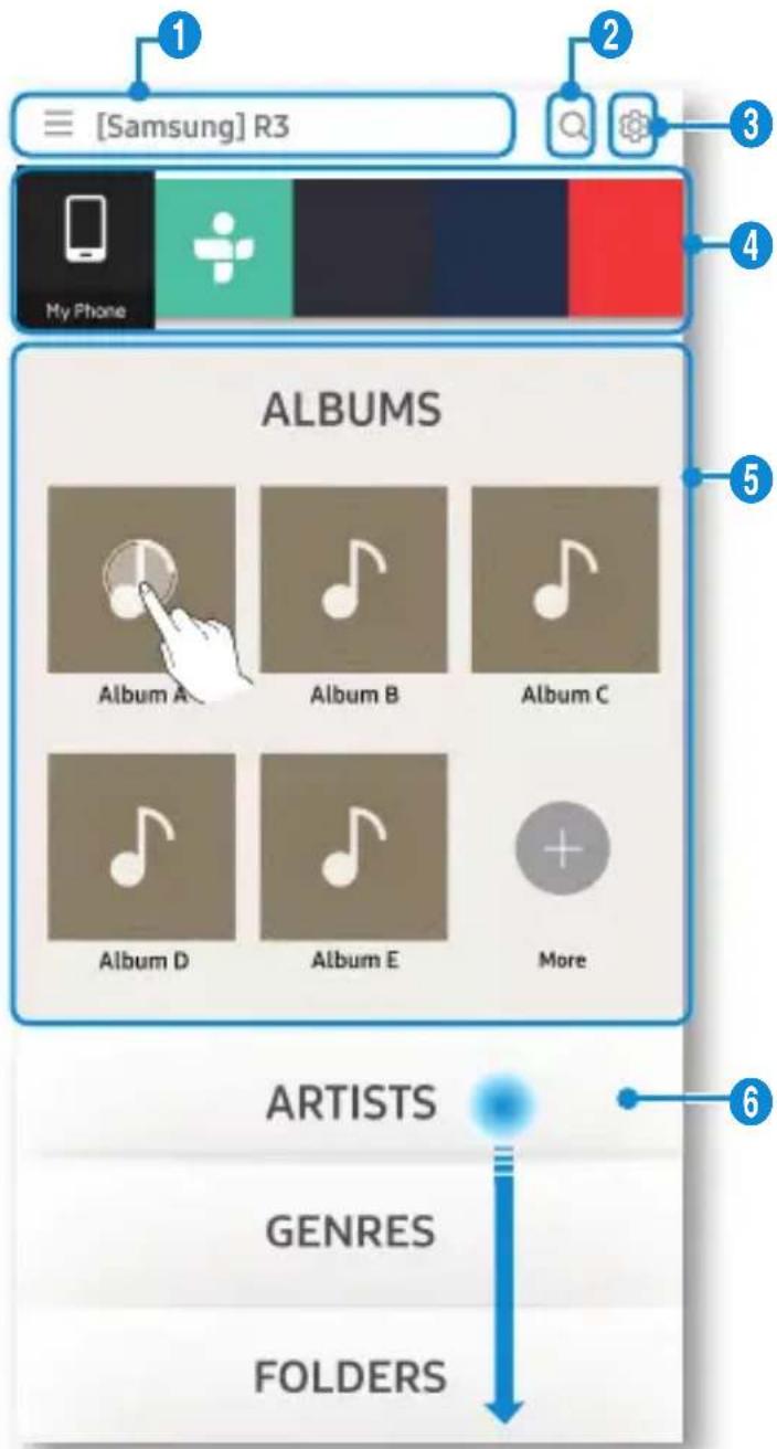 [Samsung] R3 My Phone ALBUMS Album A Album B Album C Album D Album E More ARTISTS GENRES FOLDERS
