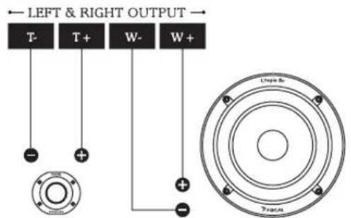LEFT & RIGHT OUTPUT T- T+ W- W+ - + - Unip & Toutus