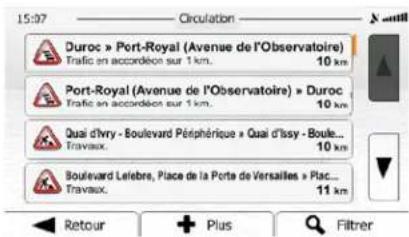 15:07 — Circulation — Duroc » Port-Royal (Avenue de l'Observatoire) Traffic en accordéon sur 1 km. 10 km Port-Royal (Avenue de l'Observatoire) » Duroc Traffic en accordéon sur 1 km. 10 km Quai d'Ivry - Boulevard Pérphérique » Quai d'Isy - Boule... Travaux. 10 km Boulevard Leibre, Place de la Porta de Versailles » Plac... Travaux. 11 km Retour + Plus Filter