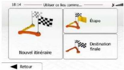 18:14 —— Utiliser ce lieu comme... Nouvel itinéraire Étapo Destination finale Retour