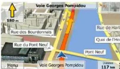 Voie Georges Pompidou 180 m Rue des Bourdonnais Rue du Pont Neuf Menu Voie Georges Pompidou Rue de Harla Quai de l'Ho Pont Neuf Outaine 117 km