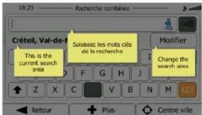 18:21 Rachere combinee Créteil, Val-de-I This is the current search area Sésises les mots cés de la recherche Modifier Change the search area Z X C V B N M 173 Retour Plus Centre ville