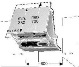 min. max. 380 700 max 7kg 600
