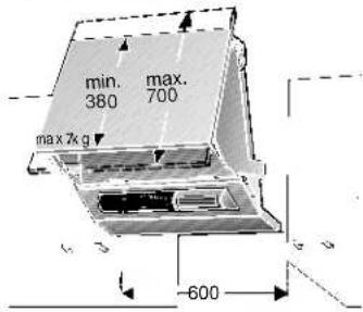 min. 380 max. 700 max 7kg 600