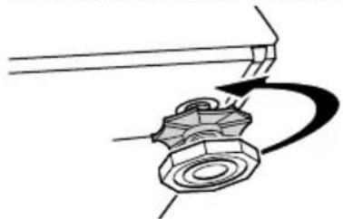 Diagram showing a mechanical component with rotational motion indicated by arrows (no text or symbols)