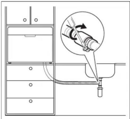 ELECTROLUX ESF2400OW - Pripojenie odtokovej hadice - 2