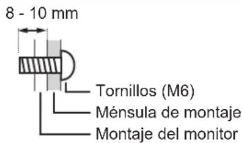 8 - 10 mm Tornillos (M6) Ménsula de montaje Montaje del monitor
