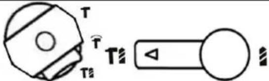 Technical diagram showing a mechanical component with labeled parts and a directional arrow indicating motion or force.