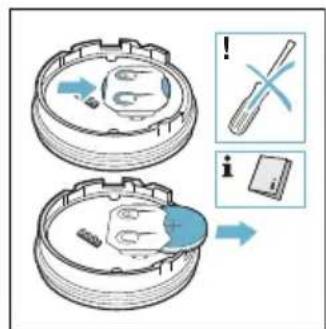 Diagram illustrating a mechanical or electrical component with labeled parts and directional arrows, including a crossed tool and a switch.