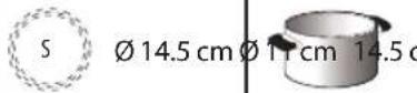 KITCHENAID KHIP4 77510 - Recommended pan base diameters - 6
