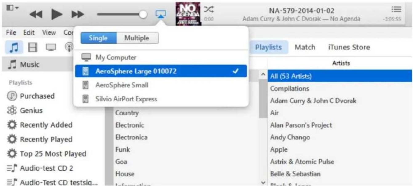 NA-579-2014-01-02 Adam Curry & John C Dvorak — No Agenda -3:05:55 File Edit View Cor Single Multiple Music My Computer AeroSphere Large 010072 AeroSphere Small Silvio AirPort Express Playlists Match iTunes Store Artists All (53 Artists) Compilations Adam Curry & John C Dvorak Air Alan Parson's Project Andy Chango Apple Astrix & Atomic Pulse Belle & Sebastian Blu-1, C L###