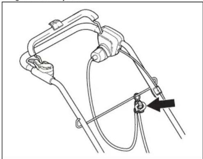 HUSQVARNA LC 141Li - Para utilizar el soporte del cable de alimentación (modelo LC 141C) - 1