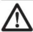 Diagram showing a device panel with numbered labels pointing to a device labeled '1-4' and warning symbol.
