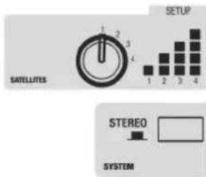 SETUP SATELLITES 1 2 3 4 1 2 3 4 STEREO SYSTEM