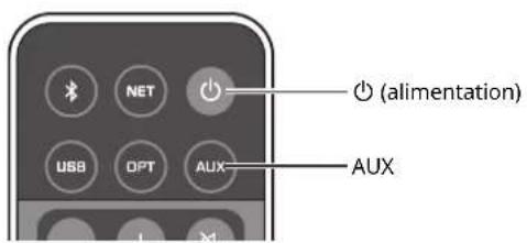 YAMAHA MusicCast NX-N500 - Appuyez sur ⏻ (alimentation) sur la télécommande pour mettre l'unité sous tension. - 1