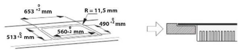 653 +2 mm R = 11,5 mm 490 +2 mm 513 +2 mm 560+2 mm