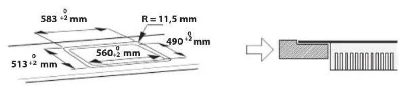 583 +2 mm R = 11,5 mm 490 +2 mm 513 +2 mm 560+2 mm